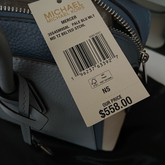 Michael Kors Mercer MediumColor-Block Belted Satchel - Picture 5 of 5